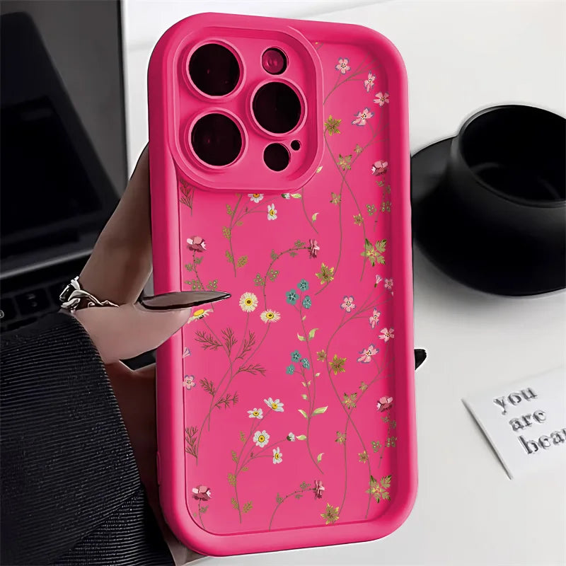 Flower Phone Case for iPhone, Shock-Absorbing Military-Grade Cover Rose Red DG59 Tidesmit