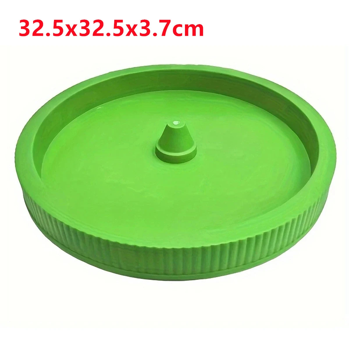 Green four-petal vertical planting pot with central hollow insert, stackable container
