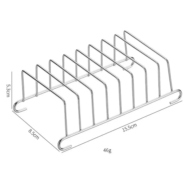 Stainless steel air fryer toast rack with curved side handles