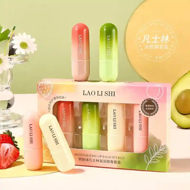 Moisturizing Lip Balm Set - 4 Nourishing Fruit Scents, 3.5g Each Lip Care Tidesmit