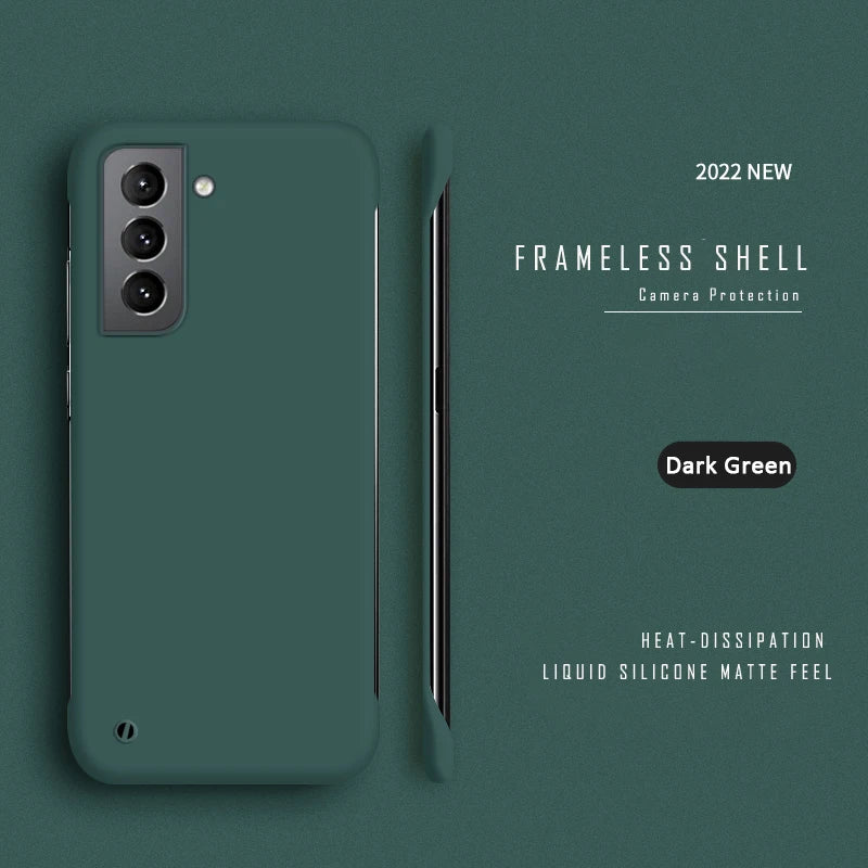 Samsung Galaxy S23 Slim Hard Frameless Case - Matte Shock-Absorbing Cover Dark Green Tidesmit