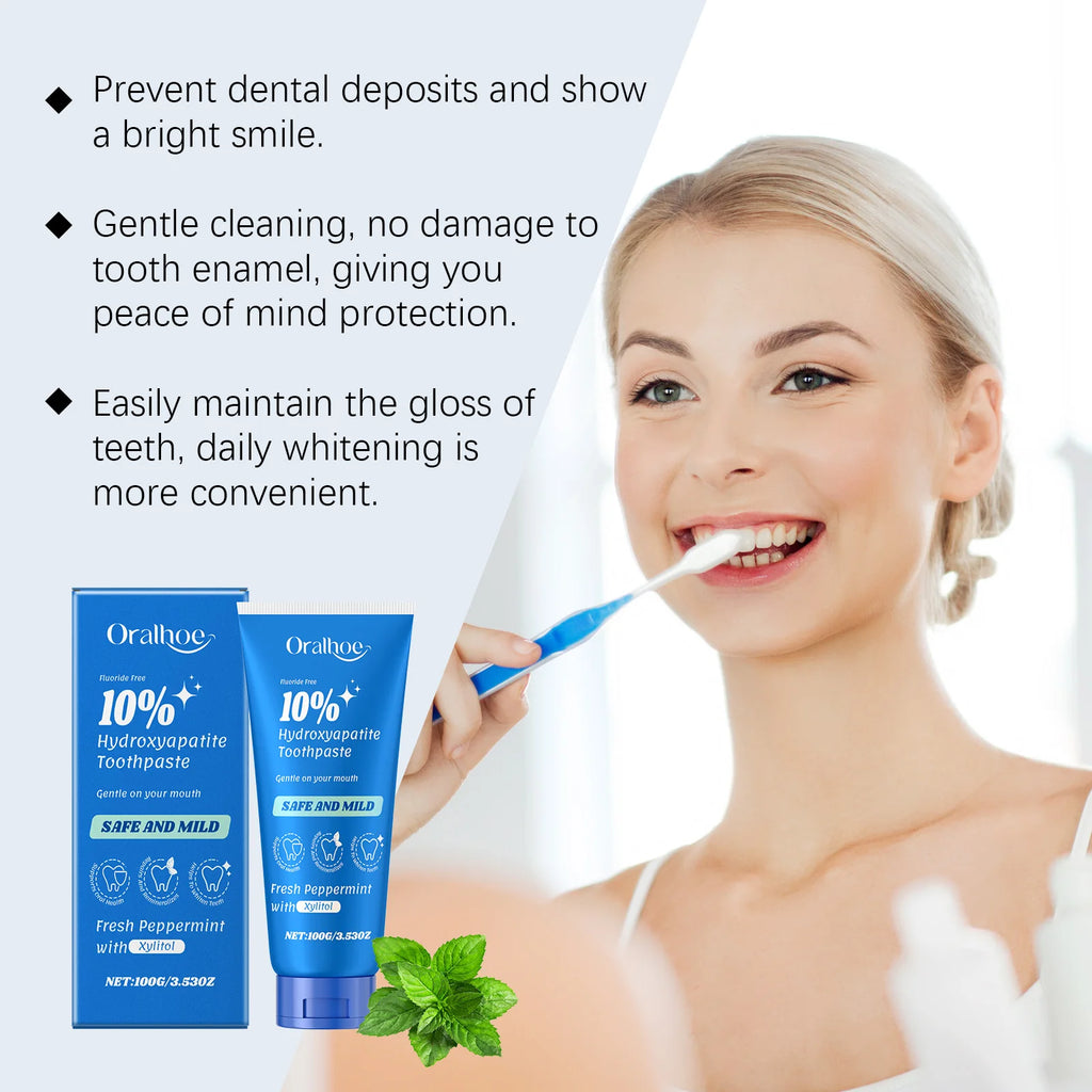 Tidesmit hydroxyapatite whitening toothpaste for sensitive teeth and stain removal from coffee or tea