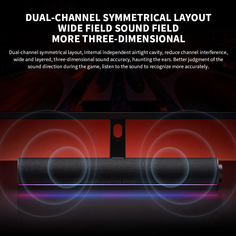 Redmi Computer Speaker Four-Unit Two-Channel Stereo RGB Ambient Light Bluetooth 5.0 Built-in Microphone Knob Control -CN Version