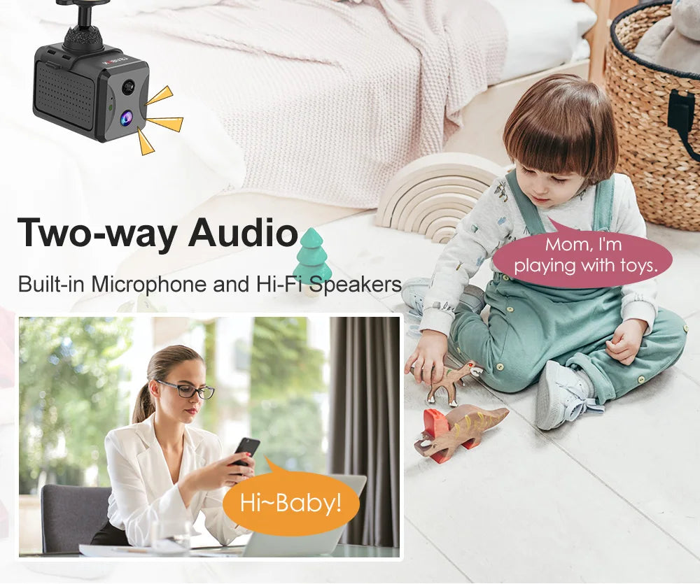 LS VISION Ubox Mini 4G Security Camera SIM Card or Wifi  HD Surveillance Camera 3800mAh Battery Low Power Voice Intercom CCTV