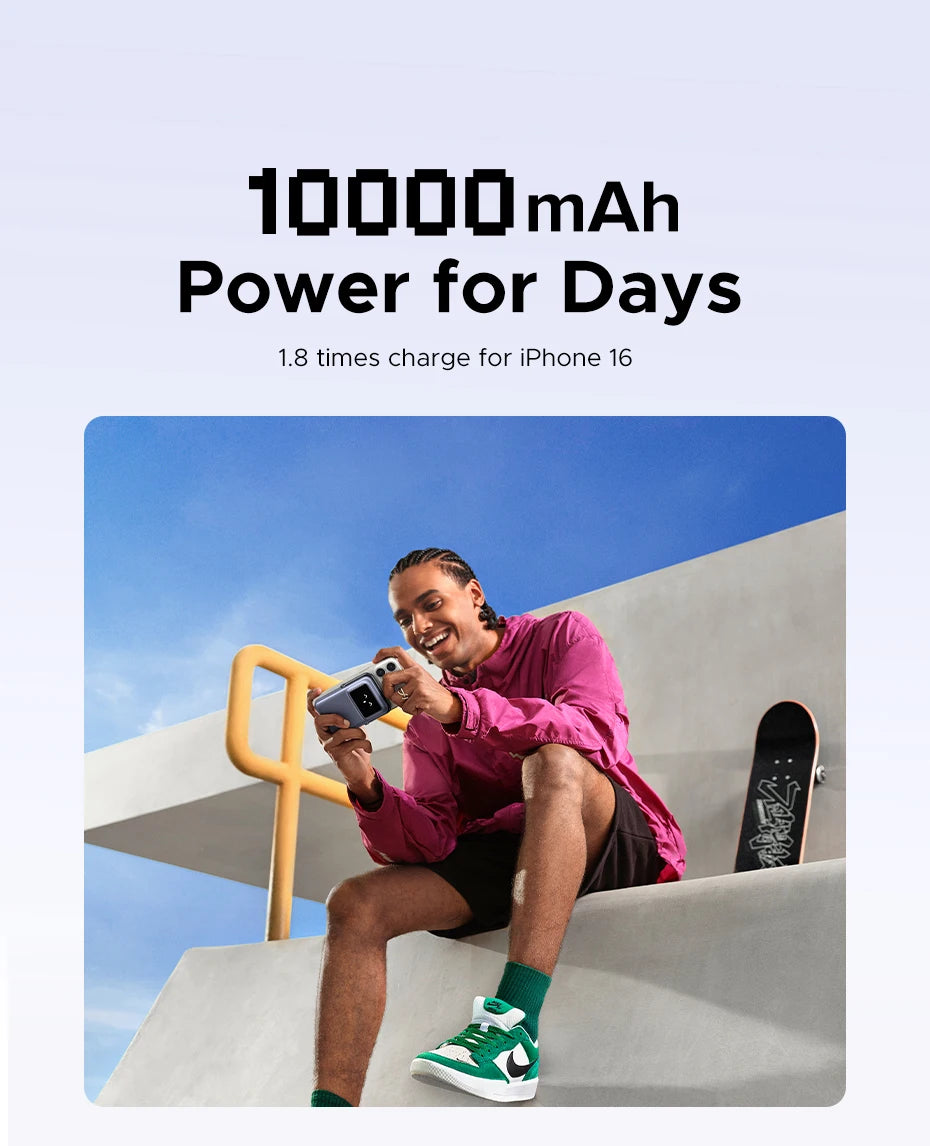 Magnetic Wireless Power Bank 10000mAh PD Fast Charger for iPhone Tidesmit