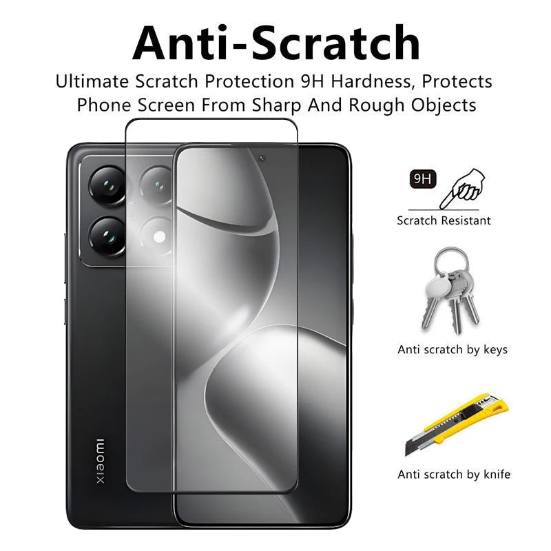 6in1 For Xiaomi 14T Pro Glass For Xiaomi 14T 15T Pro Tempered Glass Full Cover Screen Protector For Xiaomi 14T 15T Lens Film AE Tidesmit