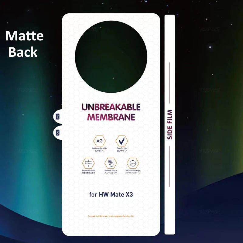 inner Front Back Clear HD Soft Hydrogel Protective Film For Huawei Mate Frosted Screen Protector AE Matte Back and side Tidesmit