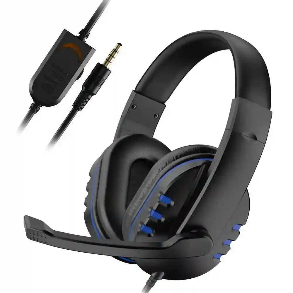 Wired Gaming Headset with Mic for PC and PS4 - Blue/Red Blue Tidesmit