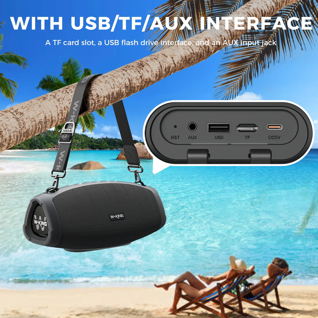 W-KING X10MIC Portable Loud Bluetooth Speakers (120W PEAK)70W with Wireless Microphone,  Waterproof Outdoor Wireless Bluetooth