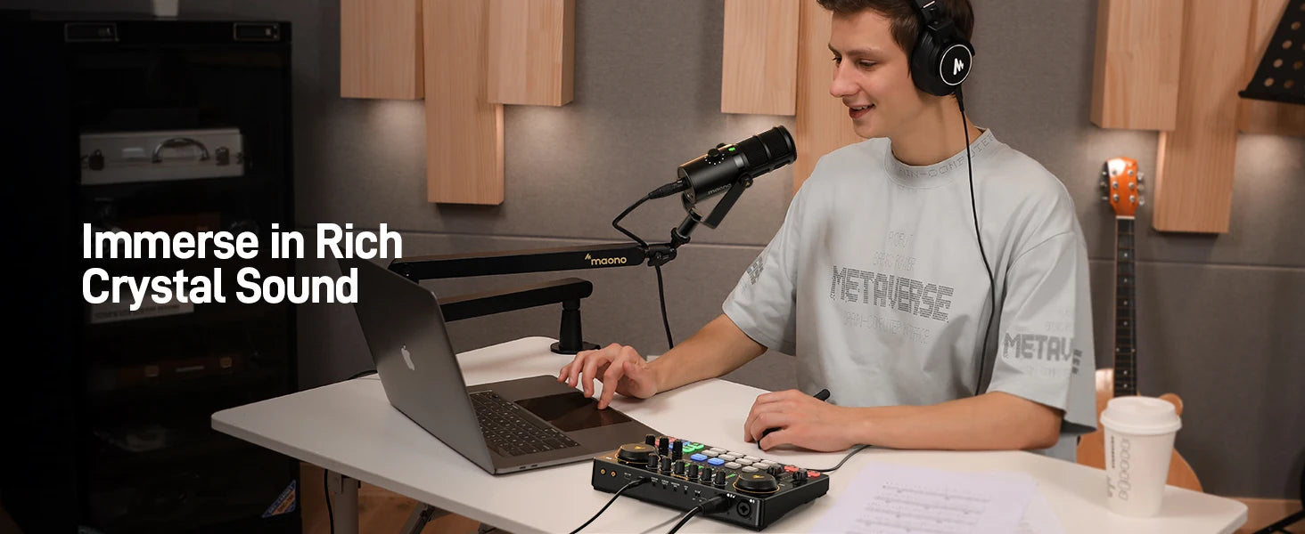 Podcast Audio Interface Mixer Tidesmit AME2 | Dual XLR Studio Console Tidesmit