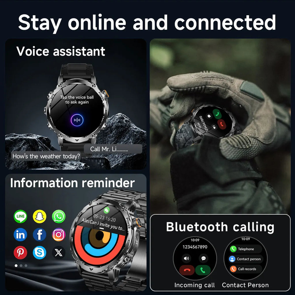New T-Rex3 Ultra Smartwatch 1100mAh Battery GPS Compass IP69K Waterproof Outdoor Sports Tracker Military Grade Watch