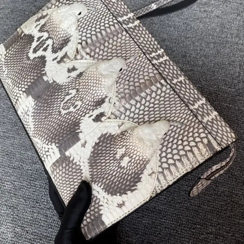 2024 New Snake Leather Men's Clutch Bag Busienss Large Capacity Envelope Bag Leisure Real Leather Clutch For Man 45