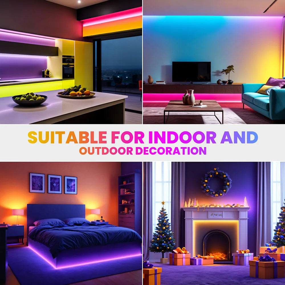 RGB Neon Light LED Rope Light Waterproof APP Remote Control Music Sync 24V Flexible DIY Silicone Strip Light for Indoor Outdoor