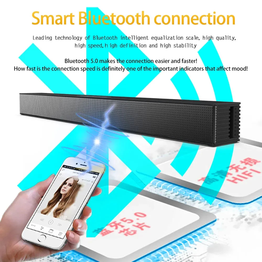 Wireless Bluetooth Sound Bar Speaker System Super Power Sound Speaker Wired Wireless Surround Stereo Home Theater TV Projector