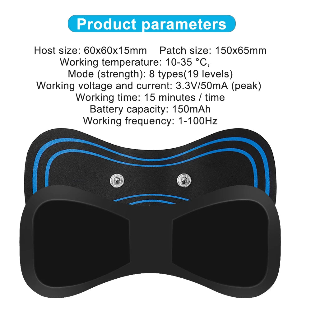 EMS Neck Massager - Portable TENS Pulse Pain Relief Patch for Muscles Body Shaping Massage Equipment Tidesmit