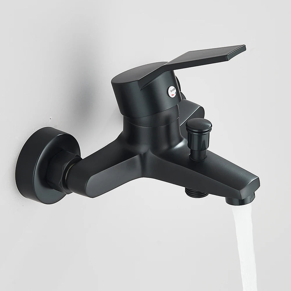 Bathroom Hot and Cold Water Mixers Wall Mounted Single Handle Bathtub Faucet