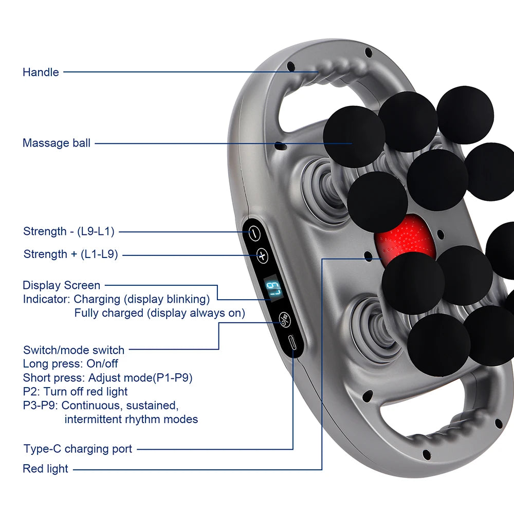 Deep Tissue Massage Gun with 99 Speed Settings and Heat Therapy Back Massage Instrument Tidesmit