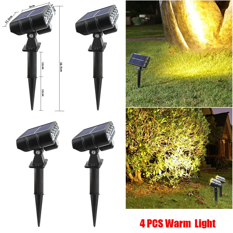 4PCS Solar Powered Outdoor Wall Light 3 Modes Security Lamp for Patio Garden Porch Fence Corridor Balcony 5 LED Bulbs Motion Sensor Solar Pathway