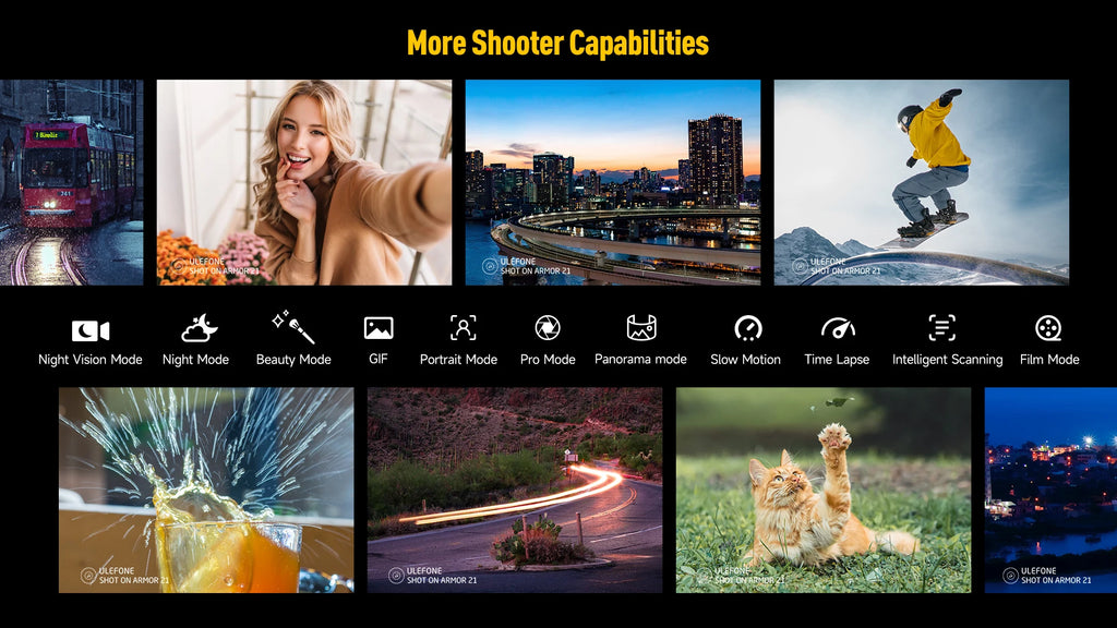 Ulefone Armor 21 16GB RAM 256GB ROM ，Android15  Helio G99 6nm, 64MP Camera,24MP Night Vision Camera ,9600mAh.6.58"120Hz.NFC