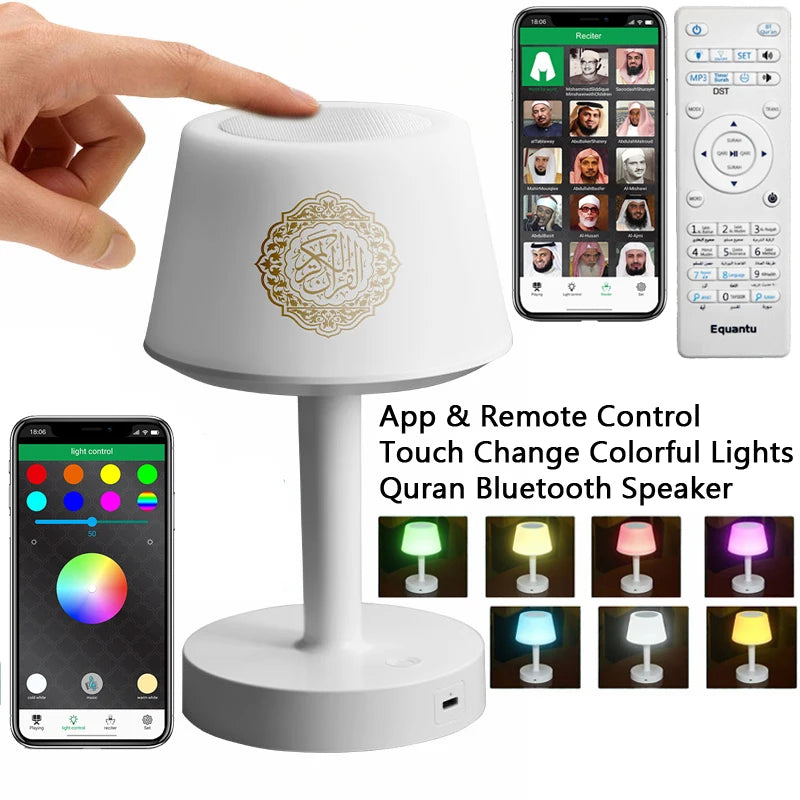 Islamic Arabic Quran Muslim Ramadan Azan Koran Night Light Bright Lamp Wireless Bluetooth Speaker Portable Islam Arab Holy Music