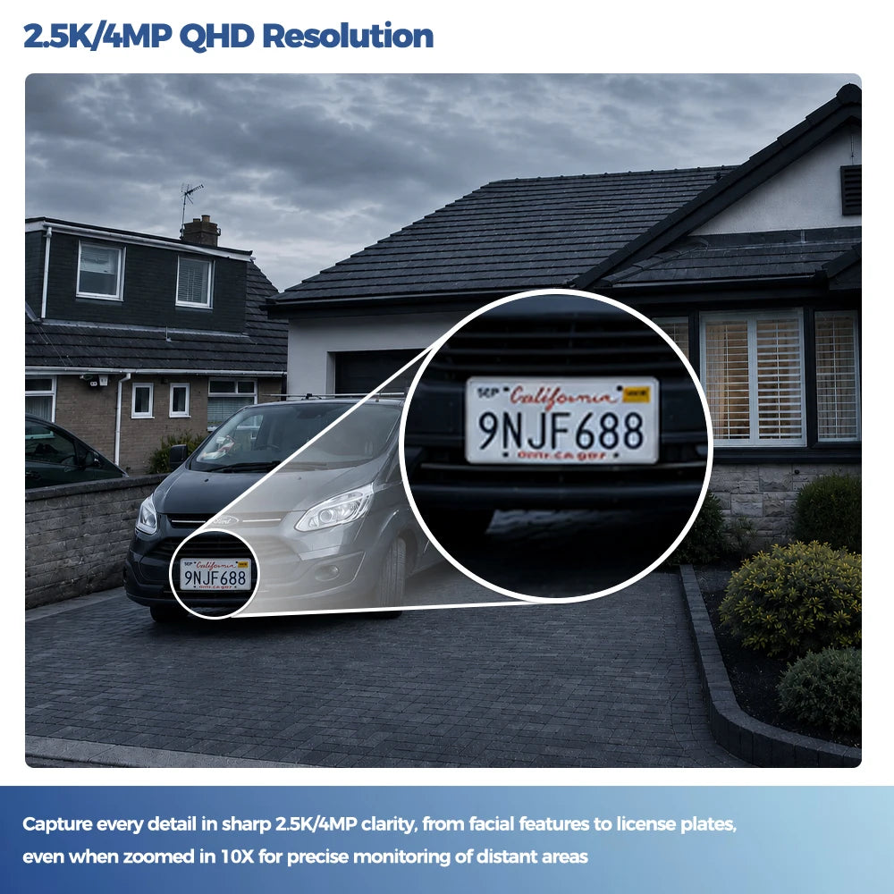 Solar Camera WIFI Outdoor Wireless Security Cam 2.5K Ultra Standby Time PIR Smart Light Color Night Vision AI Detect Battery Cam