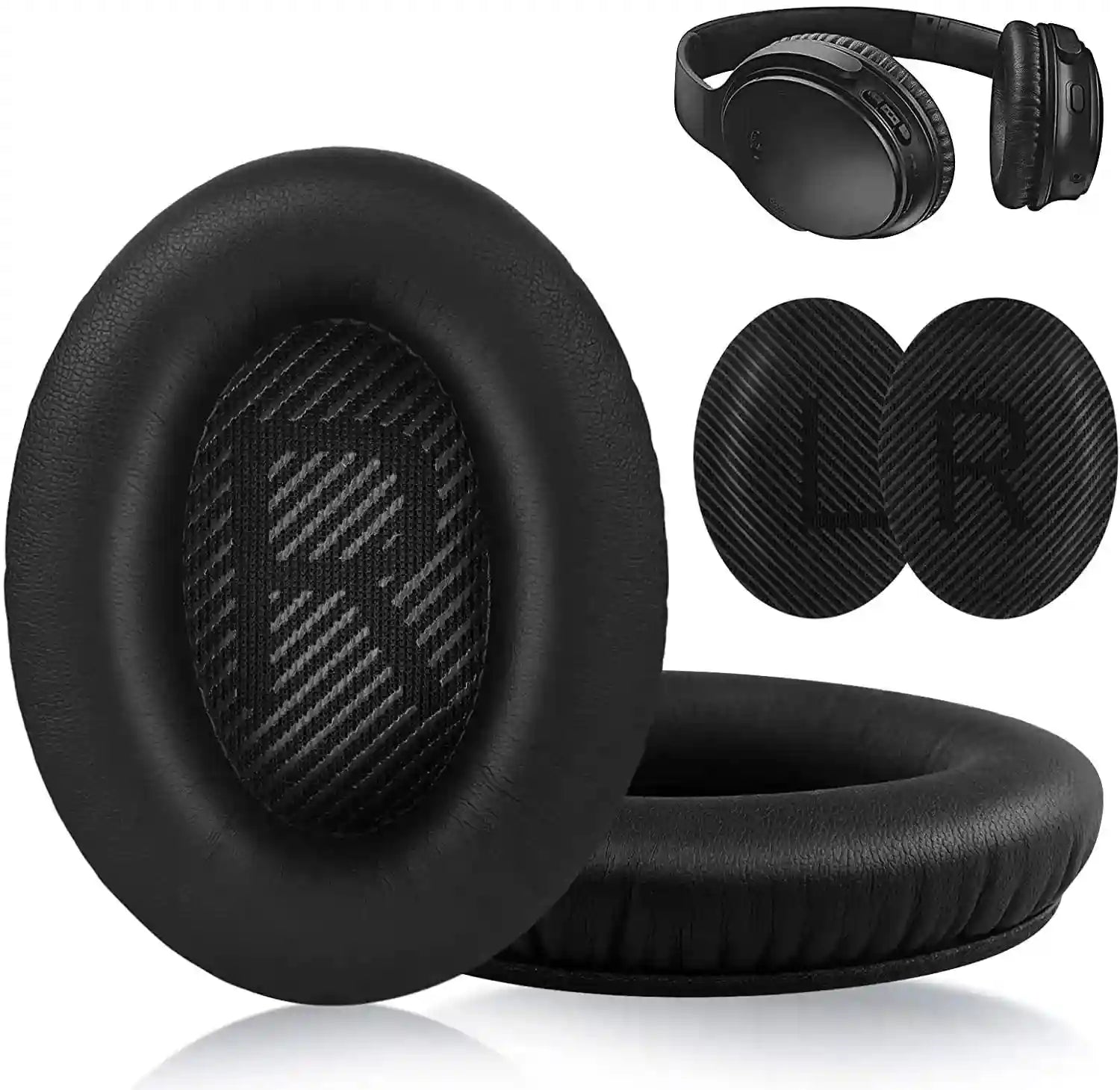 Bose QC35 Replacement Ear Pads - Soft Memory Foam Cushions black Tidesmit