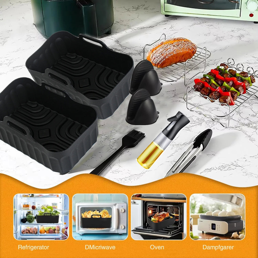 Air Fryer Accessories Set for  Ninja Foodi Max Dual Zone Air Fryer AF400EU/AF300EU/AF451EU  With Silicone Air Fryer Mold Baking