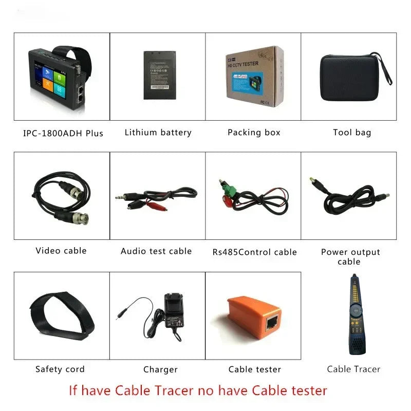 4 Inch Wrist CCTV Tools H.265 AHD CVI TVI CVBS CCTV Monitor for Analog IP Camera Tester POE Testers CFTV 4K CCTV IP Tester