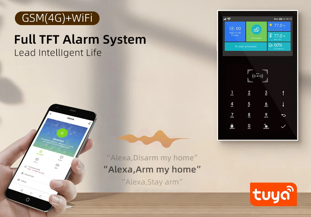 WiFi GSM Smart Home Alarm Security Kit - Tuya App Controlled System Tidesmit