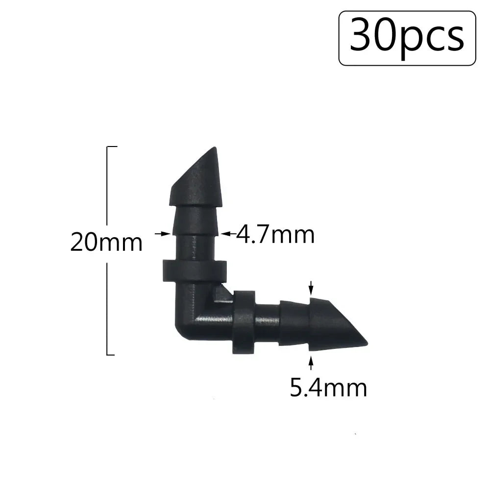 Irrigation Dripper Sprinkler Connector 1/8" 1/4" Hose Barb Tee Elbow Water Pipe Repair  Fitting Garden 3/5 4/7mm Tube Coupler