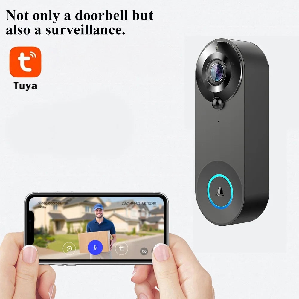 Tuya 1080P Wireless WIFI Doorbell Video Intercom Door Bell with Camera Smart Home for Security Protection PIR Motion Detection