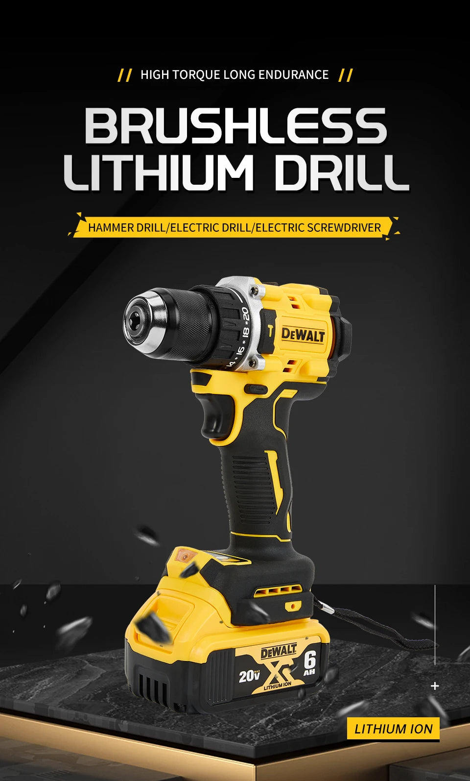 DeWalt DCD805 20V Brushless Chave De Fenda, Broca Compacta ou Ferramentas Driver Bateria Chave De Impacto, Ferramenta Elétrica