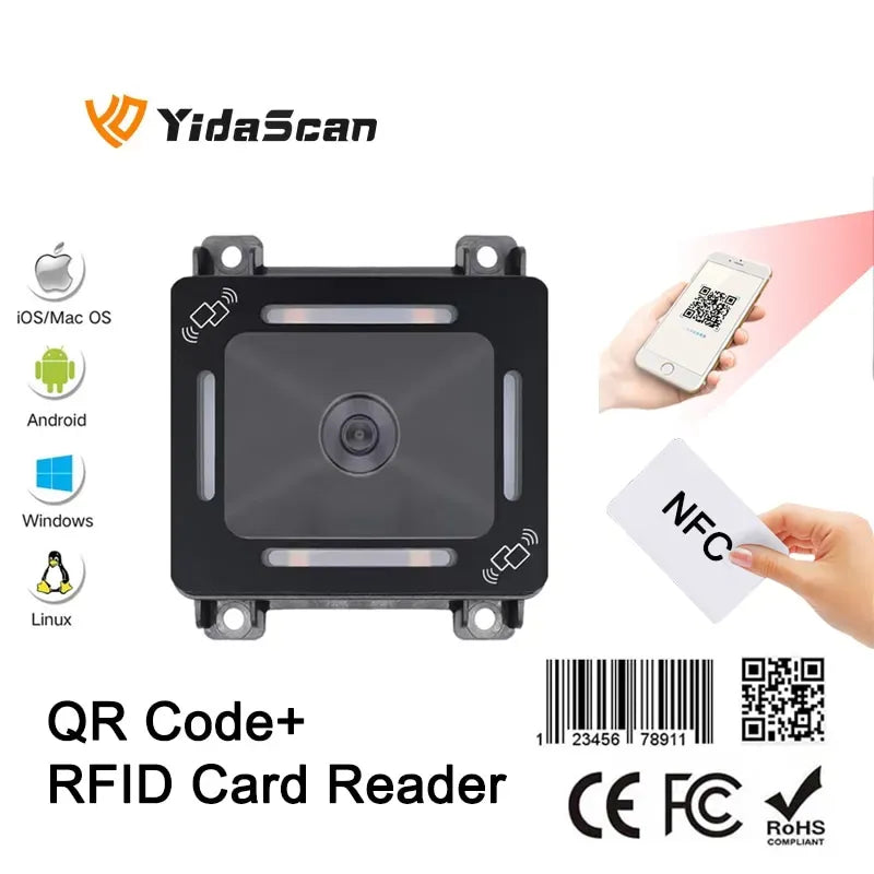 FM700B QR code and RFID card reader module with NFC