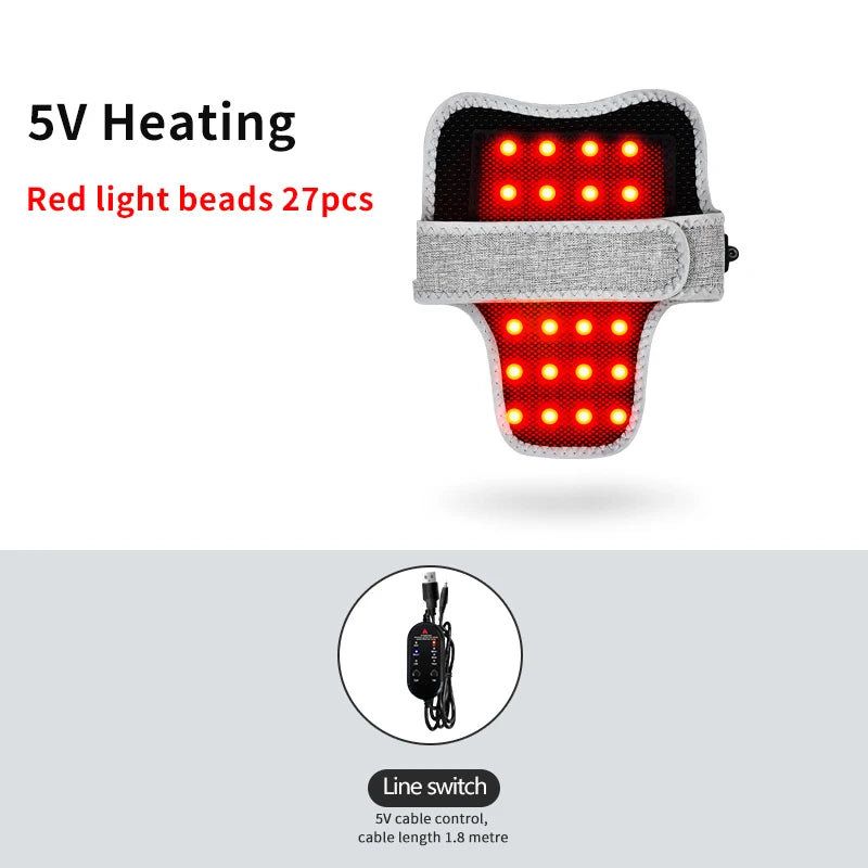 Heated Neck Massager with Red Light Therapy - Portable Muscle Relief Massage Cushion 5V-Heating Tidesmit