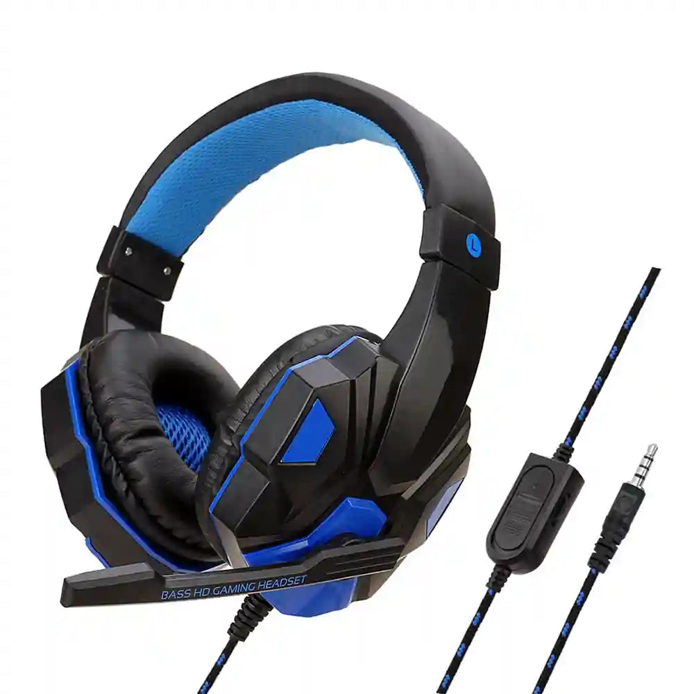 Wired Gaming Headphones with Mic – Adjustable Bass PC Over-Ear Headset black Tidesmit