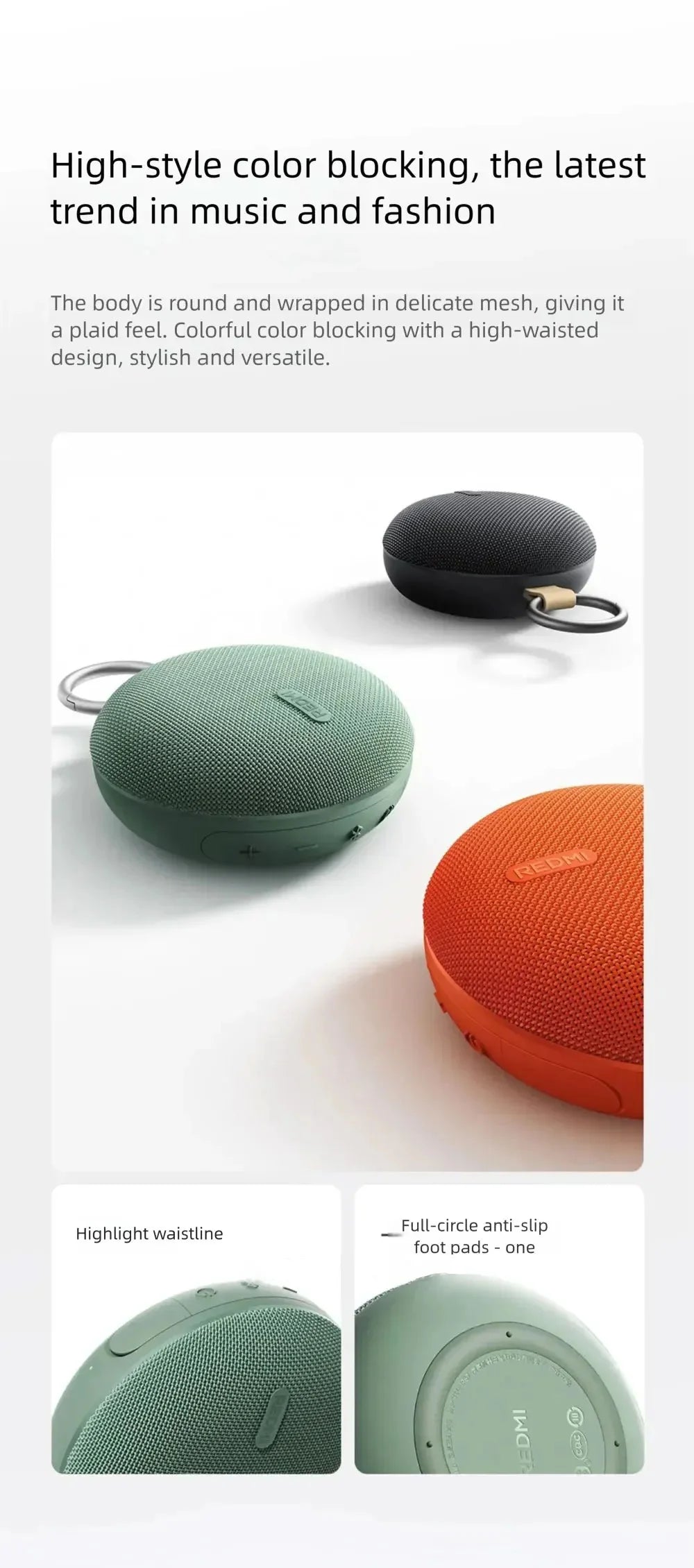 REDMI Bluetooth Speaker 2 Compact size, powerful sound, lightweight and portable for outdoor use CN.