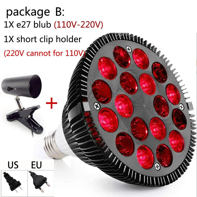 Powerful Red Light Therapy Bulb Anti Aging E27 660nm 850nm Near Infrared IR Lamp Therapy for Skin Pain Relief plant Grow Light P