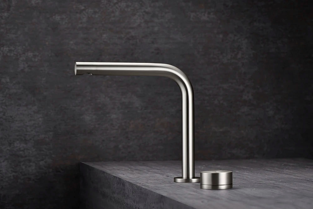 Brass 2 Hole Bathroom Basin Faucet Rotating Widespread Grey/Nickel/Chrome Hot & Cold Mixer Sink Tap for Bathroom