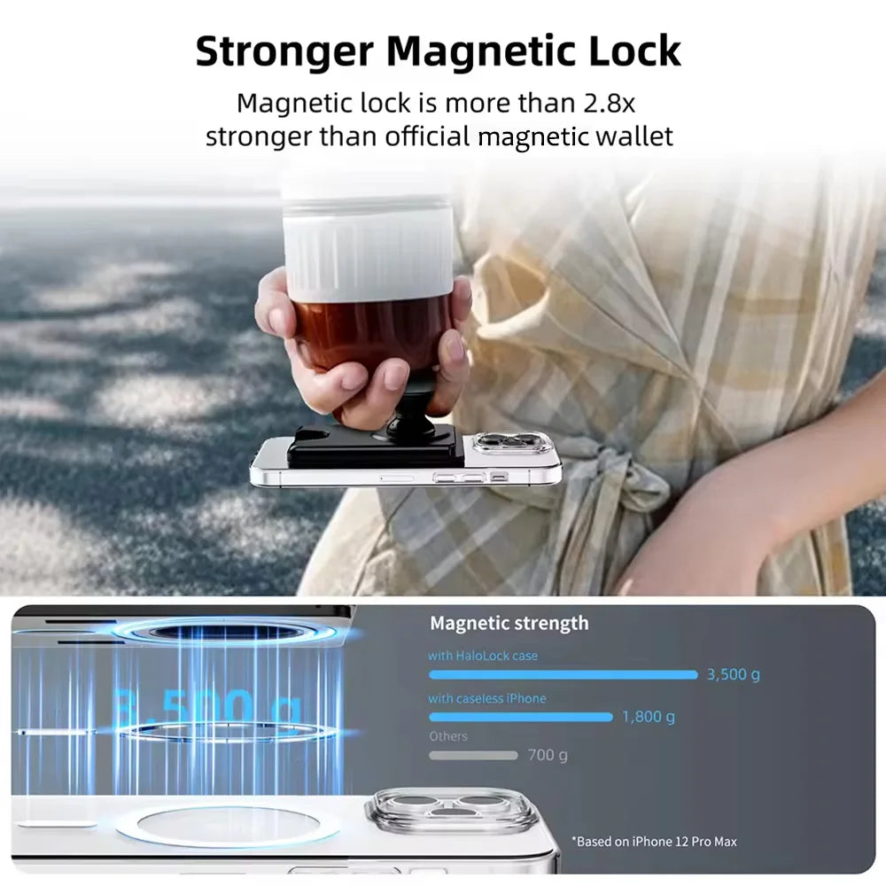 Magnetic Phone Wallet Case with Grip - Slim Shock-Absorbing Cover Tidesmit