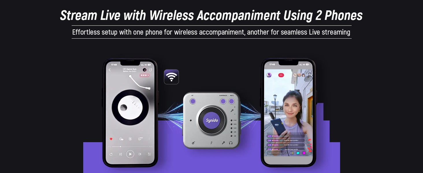 A20 Audio Interface for Live Streaming | Portable Wireless Recording Dock Tidesmit