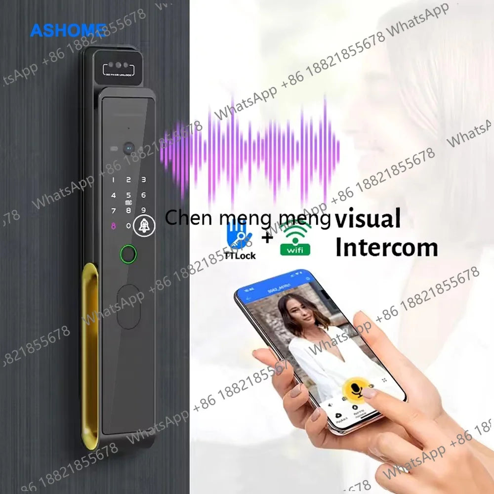 Lxy Home Wifi Fully Automatic 3D Face Recognition Smart Lock Face Security Fingerprint Code Card Key Camera Door Smart Locks