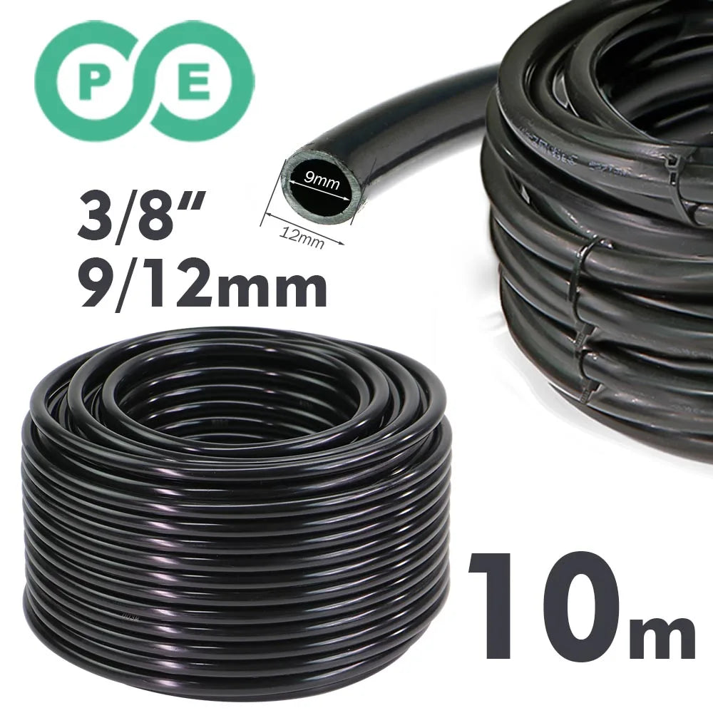 3/8" 9/12mm Misting Cooling System 360° Bend 0.6mm Nozzles Atomizer Sprayers PE Tubing 80 Mesh Filter Garden Irrigation Watering