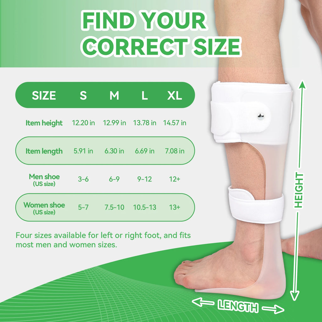 AFO Drop Foot Brace for Walking - Ankle Foot Orthosis Support - Foot Drop Orthotic Brace - Drop Foot Splint - for Men and Women