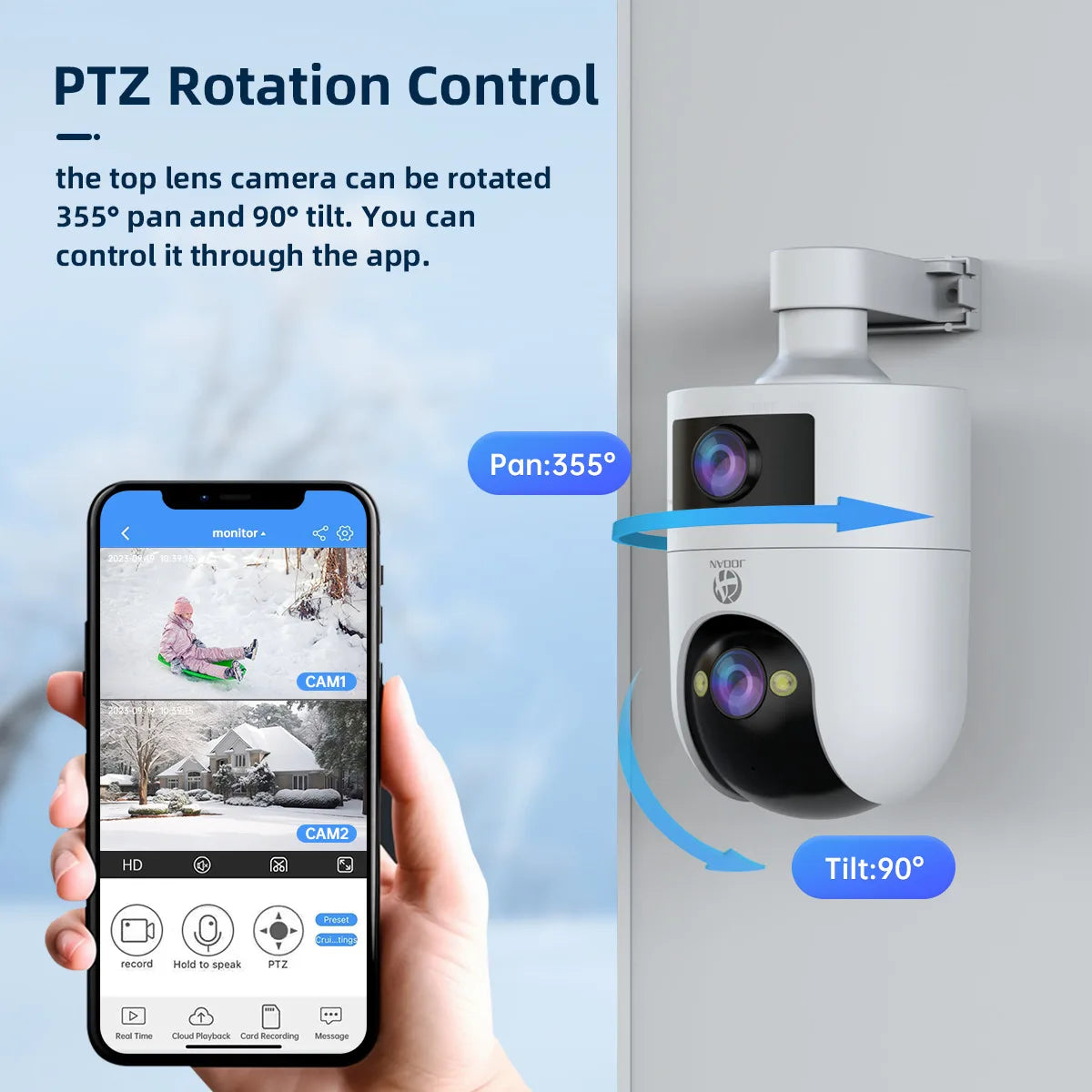 Jooan WiFi Surveillance Camera Dual Lens 4K 8MP HD Outdoor IP Camera AI Tracking Security Protection Wireless Smart Baby Monitor