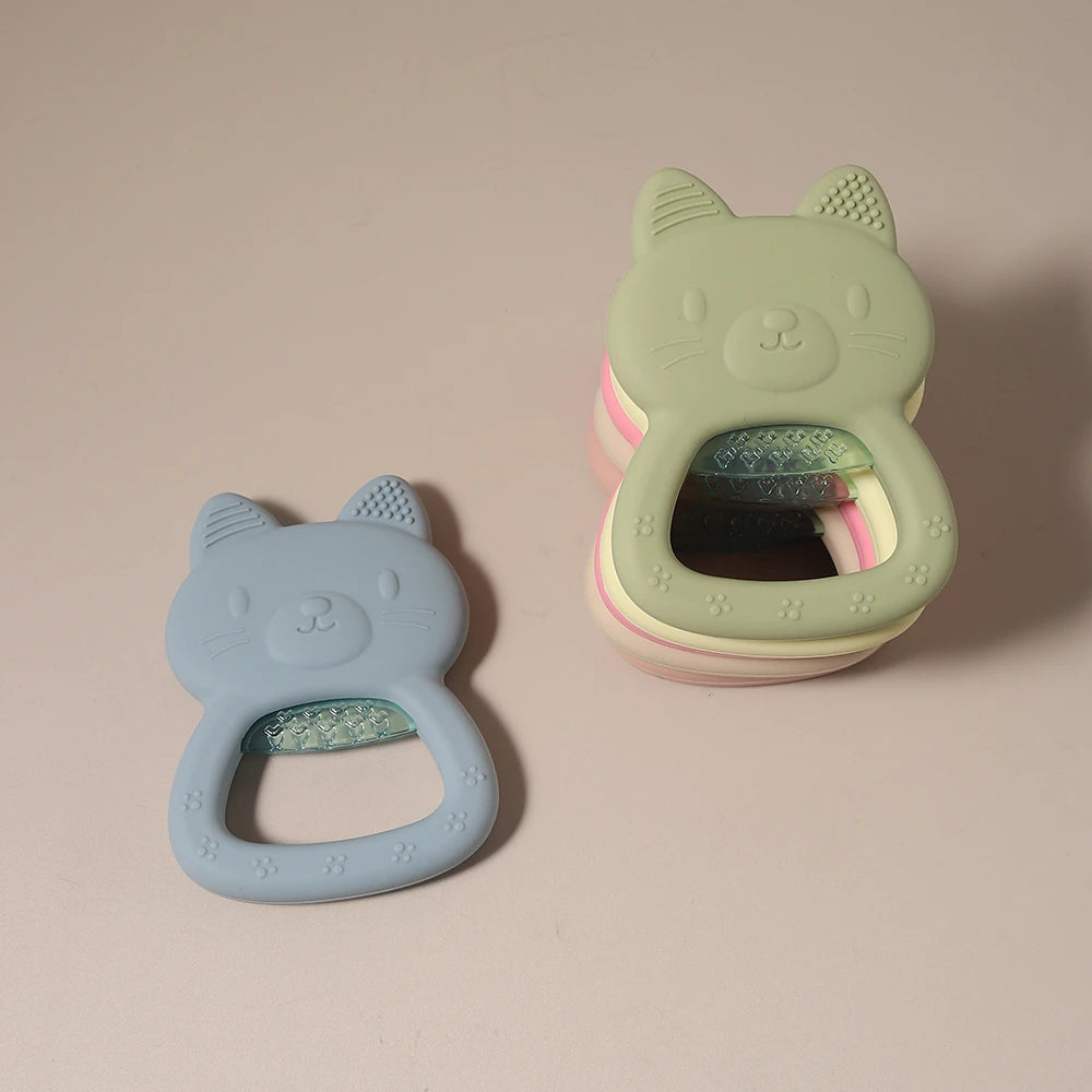 Cartoon Baby Silicone Bear Teether Food Grade Safe Teether Cute Ease Teeth Pain Toy Teething Gift Oral Care
