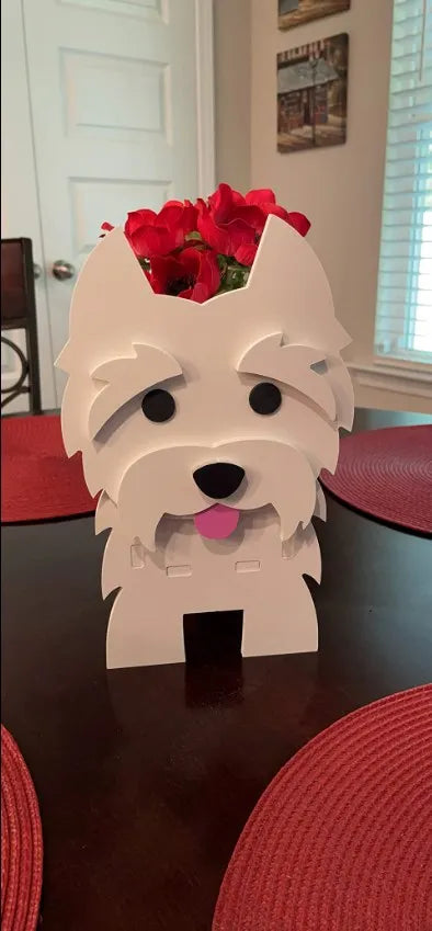 Cute Animal DIY Flower Planter PVC Pet Dog Potted Garden Yard Decoration Plant Container Holder Decor Garden Flower Pots  Orname