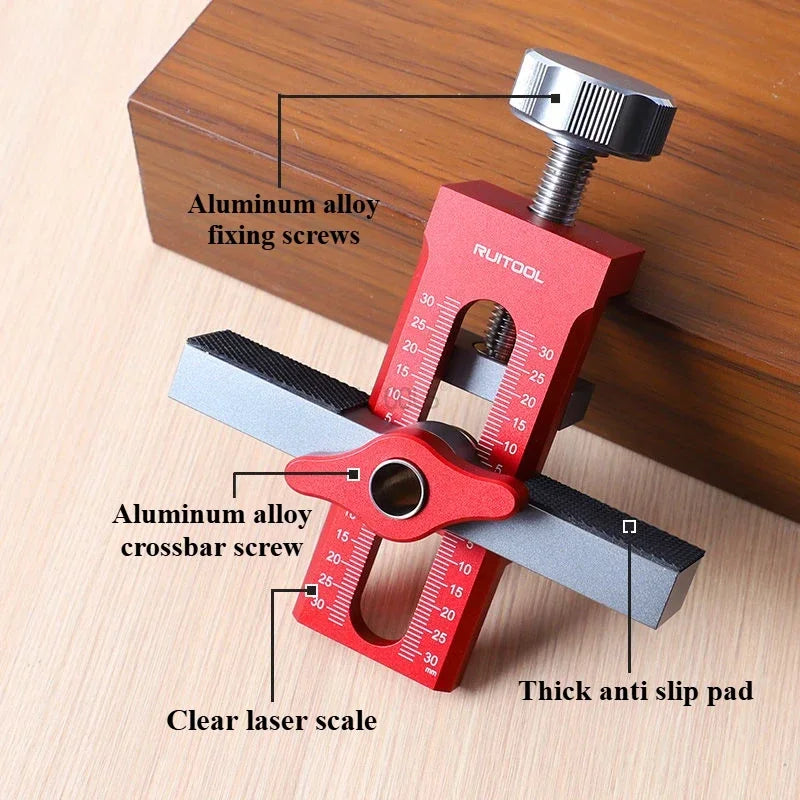 Wardrobe Cabinet Door Panel and Rebounder Punched Mounting Jig Woodworking 10mm Doweling Drilling Guide Locator Installing Clip