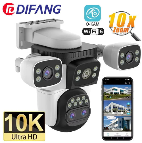 Tidesmit 6K 10K Outdoor PTZ Security Camera with 10X Optics Zoom and WiFi 6 for smart home monitoring