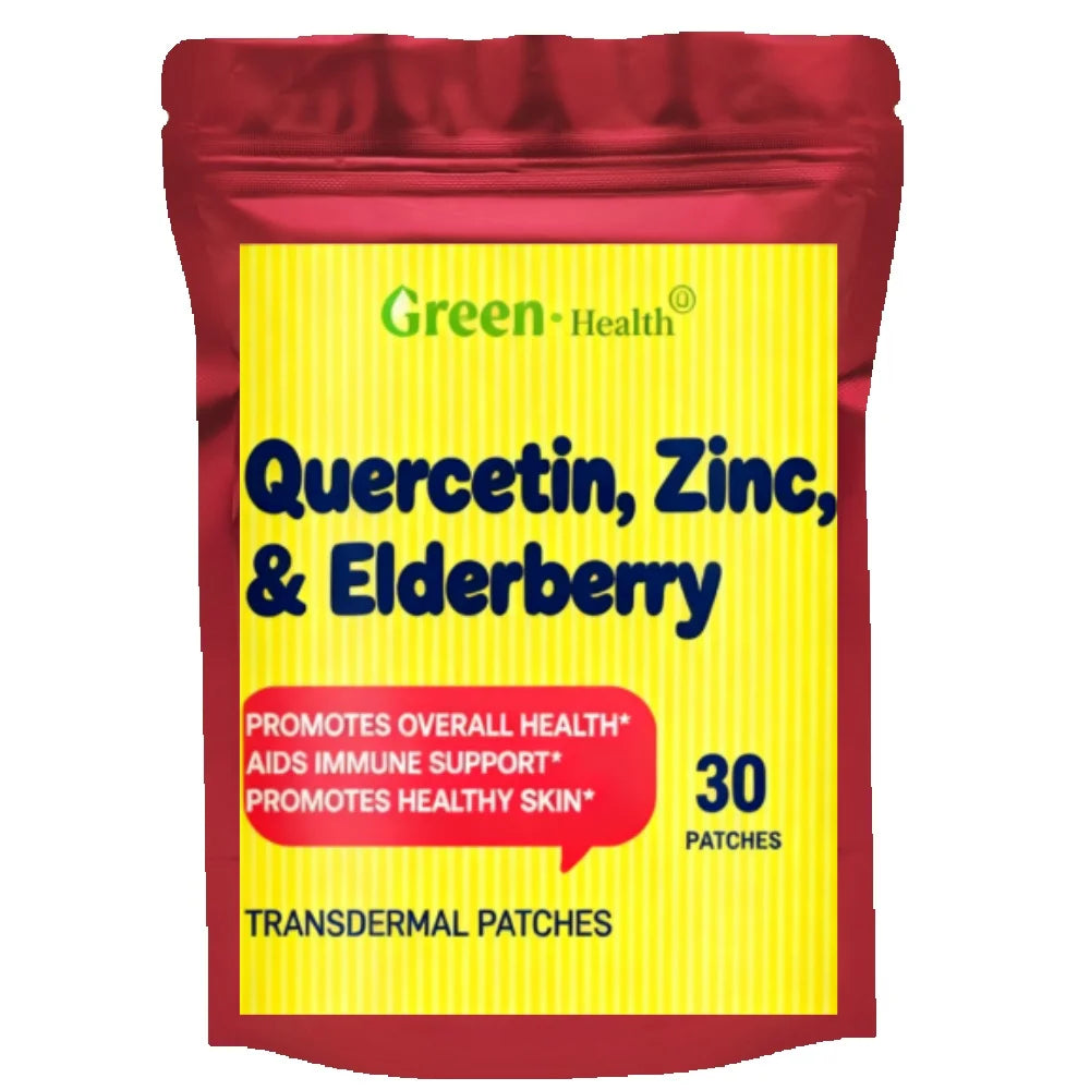 Quercetin Transdermal Patches Elderberry Zinc Immune Support 30 Patches for One Month Supply Health And Beauty Supplement