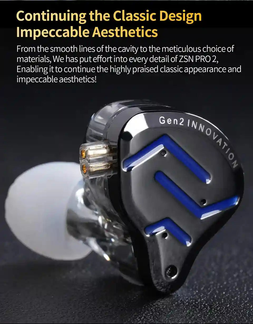 KZ ZSN Pro 2 In-Ear Monitors: Hybrid Dual Driver HiFi Audio Tidesmit